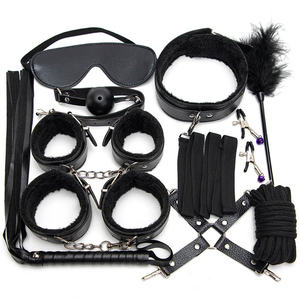 Erotic SM Strap Sexspielzeug 4 Farben 7 Stück Bondage Kit Slave Game Leder Plüsch Handschellen BDSM Fetisch Bondage Set Bett fesseln Sm - Product Image 1