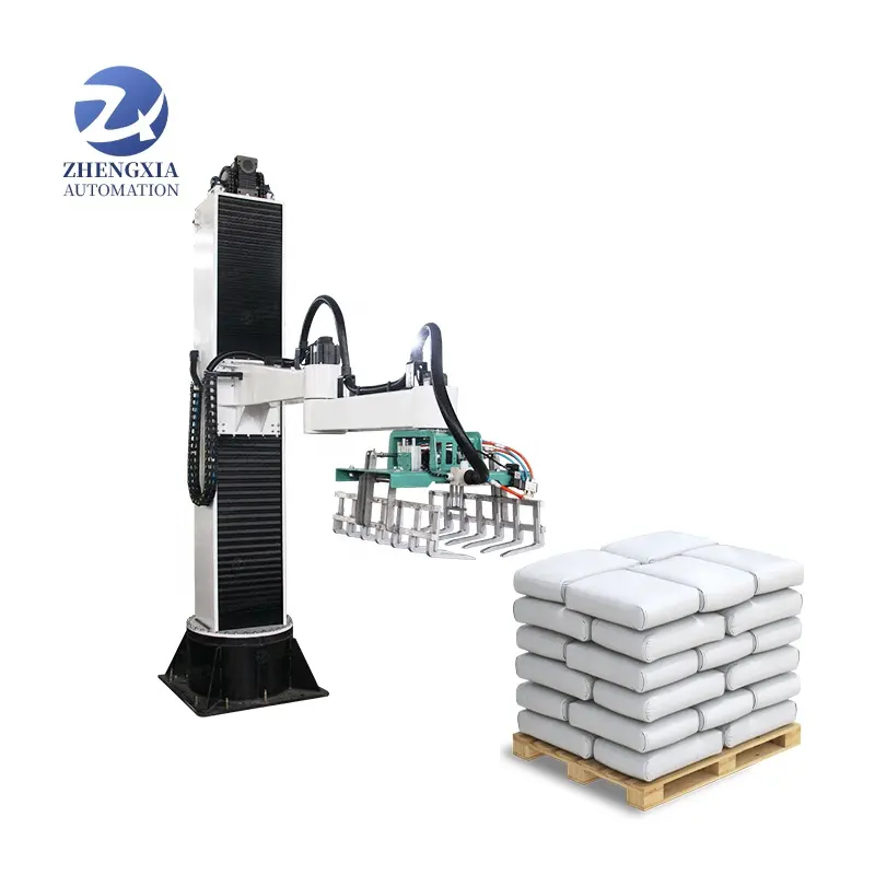 ZHENGXIA otomatik endüstriyel kararlı performans şişe çantası depalletizer makinesi tek sütun robot paletleyici