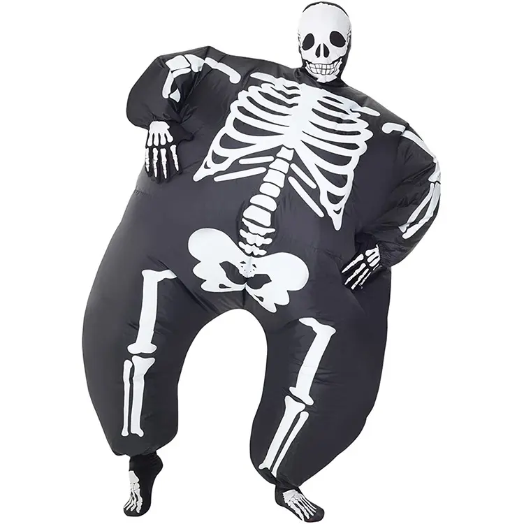 Halloween divertente cartone animato bambola costume divertente horror spaventoso morte fantasma scheletro costume gonfiabile