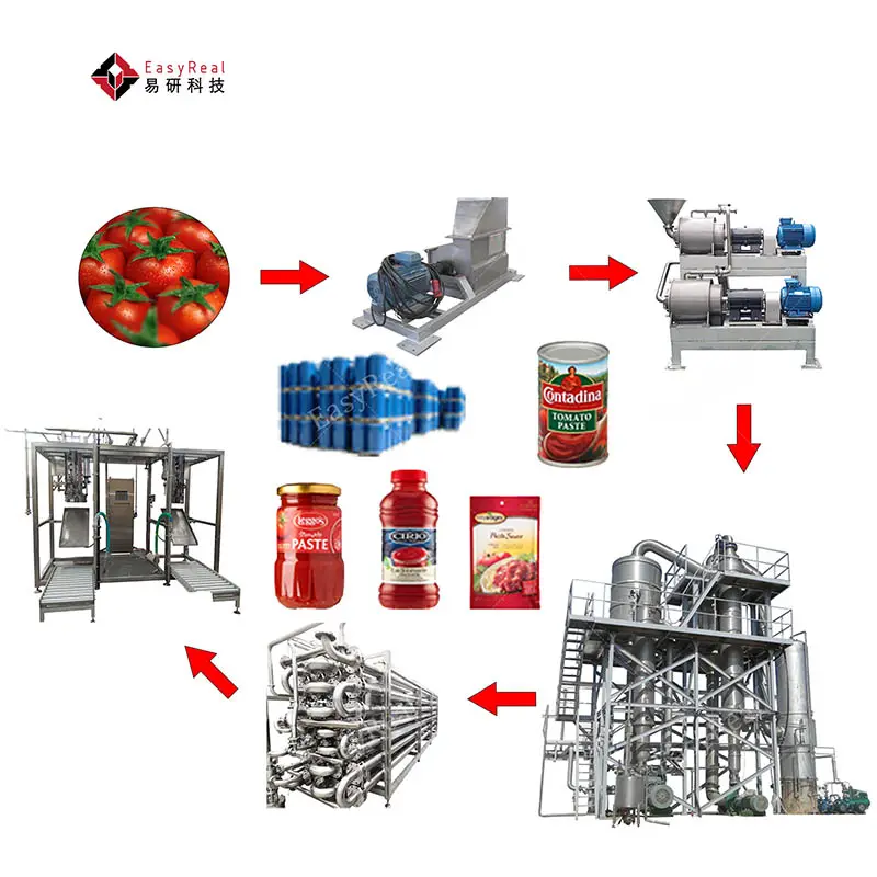 Prezzo industriale della concentrazione di Ketchup di salsa di pasta di pomodoro piccola rende la linea di produzione della macchina per purea di pomodoro