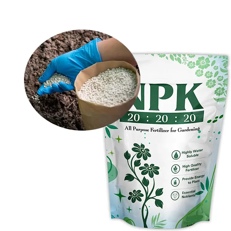 Adubo granulado orgânico solúvel em água 50kg da cor azul 20-20-20 NPK