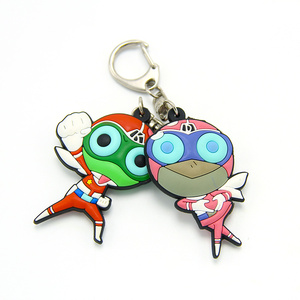 Tùy chỉnh phim hoạt hình 2D 3D mềm cao su PVC Keychain Anime <span class=keywords><strong>Keroro</strong></span> Silicone vòng chìa khóa cho chương trình khuyến mãi & Carabiners - Product Image 3