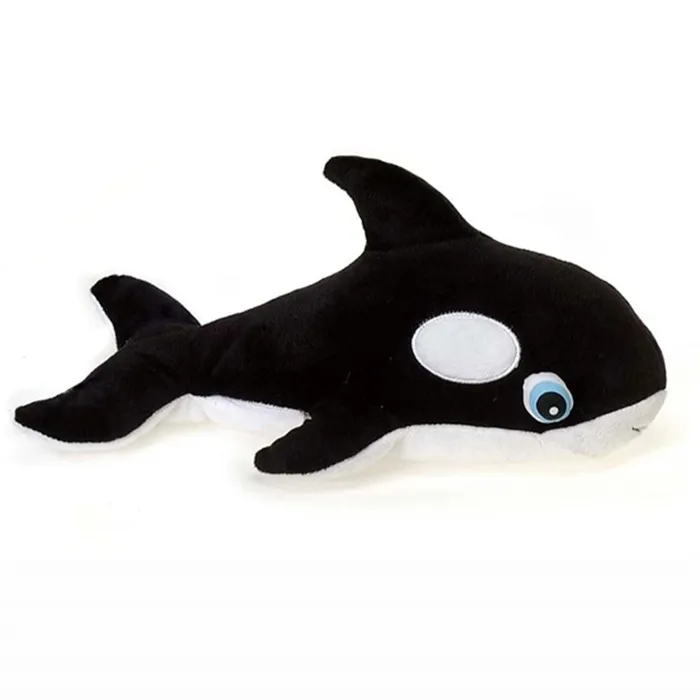 Siyah ve beyaz balina hayvan peluş oyuncak s/isteğe özel peluş oyuncak peluş oyuncak/doldurulmuş oyuncaklar