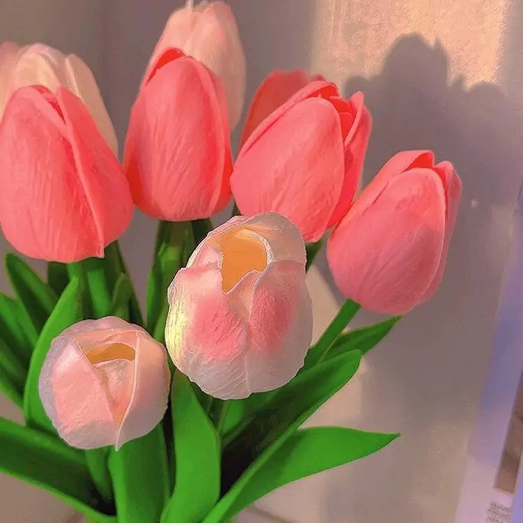 Decoração de flores artificiais tulipa decoração de mesa para decoração de quarto buquê eterno de flores secas