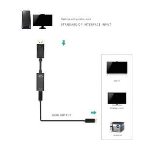 显示端口到HDMI电缆适配器显示端口DP到HDMI 4K * 2k适配器转换器