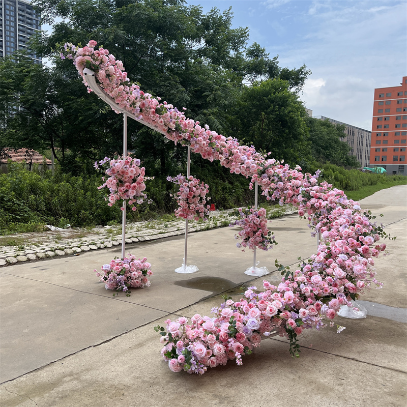 Pink flowers arch without frame