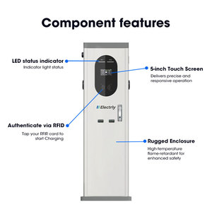 Elektrische A2 22kW*2 staande kabel-oplader met dubbele pistolen, intelligente energievoertuiglader, Modbus voor auto, staande <span class=keywords><strong>EV</strong></span>-lader - Product Image 2