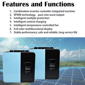 MYAMI Inversor Solar Híbrido de Onda Sinusoidal Pura Fuera de Red, Entrada Monofásica de 230V PV con Controlador MPPT de 60A, 5KW, 24V, 48V, 60V, 72V, 96V