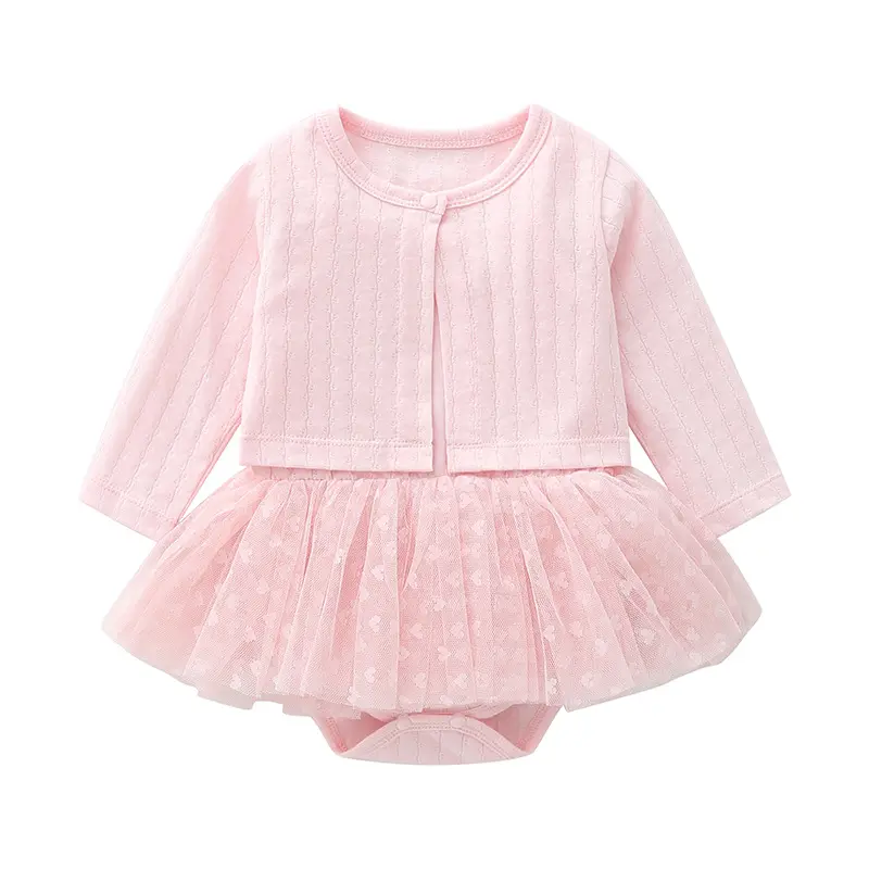 Robe pour bébé fille Chemise climatisée Robe fine et légère pour bébé à manches longues Barboteuse pour bébé