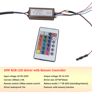 Driver impermeabile 10W-100W RGB con ingresso di memoria AC 85-265V luce led impermeabile driver