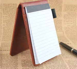 定制A6软皮支架，带记事本和计算器迷你PU盖口袋Memopad，带数字计算器和笔环 - Product Image 4