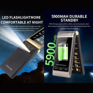 Mafam F10 çift ekran Flip telefon 2.8 inç dokunmatik ekran + 2.4 inç 5900mAh pil desteği FM, SOS, GSM, aile numarası çift SIM - Product Image 6