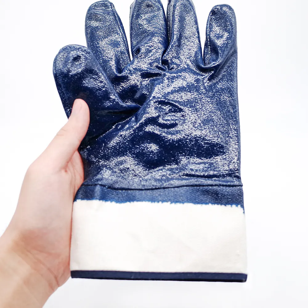 Nouveau design de gants de travail enduits de nitrile en jersey de coton de haute qualité, vente en gros