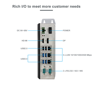 Không quạt Din Rail Mini PC j6412 DDR4 32 gam RAM công nghiệp nhúng Din Rail PC 3lan kép Lan nhúng công nghiệp hộp PC - Product Image 3
