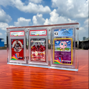 UV Clear 3 Slot Psaed Graded Karten etui Dicke 10mm Acryl Magnetic PSAed 3 Slab Card Vitrine - Product Image 1