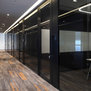 Partición de sistema de plan abierto, divisores de pared de división de oficina de vidrio de aluminio Delgado inteligente con puerta - Product Image 3