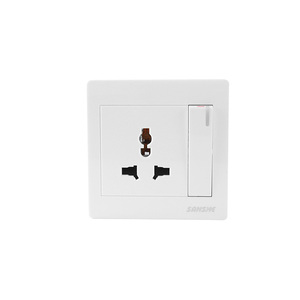 Multiple Colors Available Square Three-hole <strong>Socket</strong> <strong>With</strong> <strong>Switch</strong> Button and Indicator Light - Product Image 5