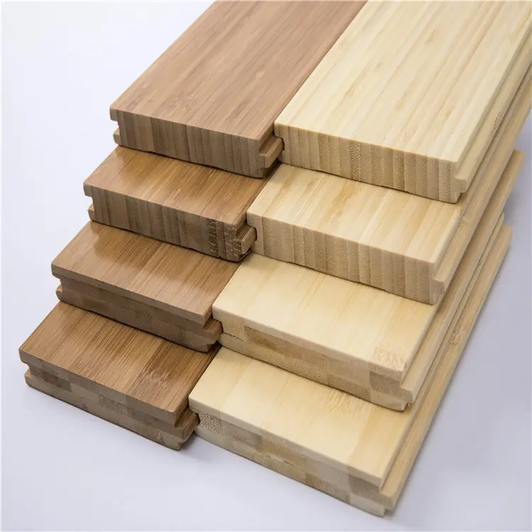 Suelo de madera de bambú puro 100% natural carbonizado multifunción suelo de bambú sólido para interiores