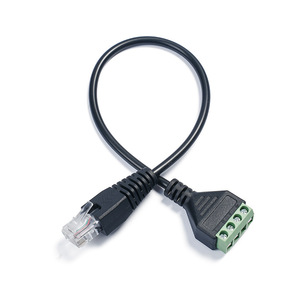 RJ45 Ethernet штекер к 4-контактному AV клеммному адаптерному конвертерному блоку без припоя Зеленый винтовой сетевой Удлинительный кабель - Product Image 2
