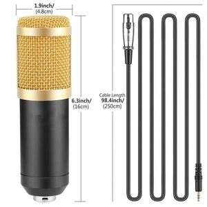 Mezclador de interfaz de grabación de tarjeta de sonido en vivo A2 profesional, con micrófono de escritorio para grabación de Podcasting - Product Image 5