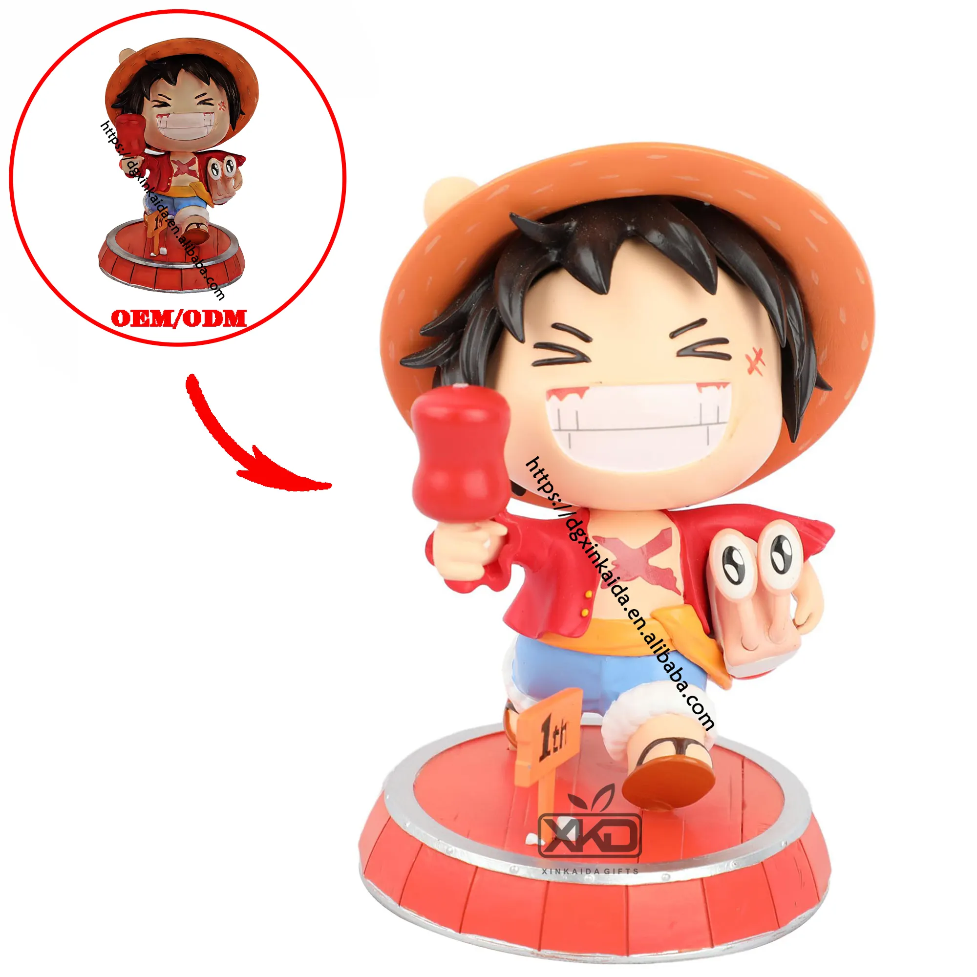 Fábrica personalizada resina estatua juguete escultura una pieza Luffy OEM nuevos productos de alta calidad al por mayor de alta calidad abstracta