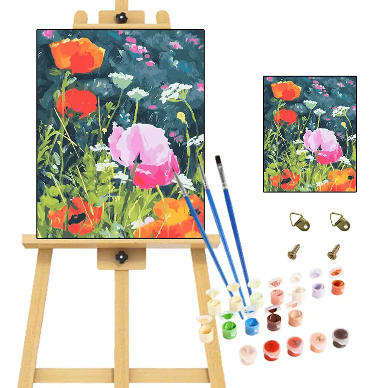 Pittura ad olio con numeri 40x50cm fiori selvatici su misura la tua foto pittura da te con numeri per l'arredamento della casa