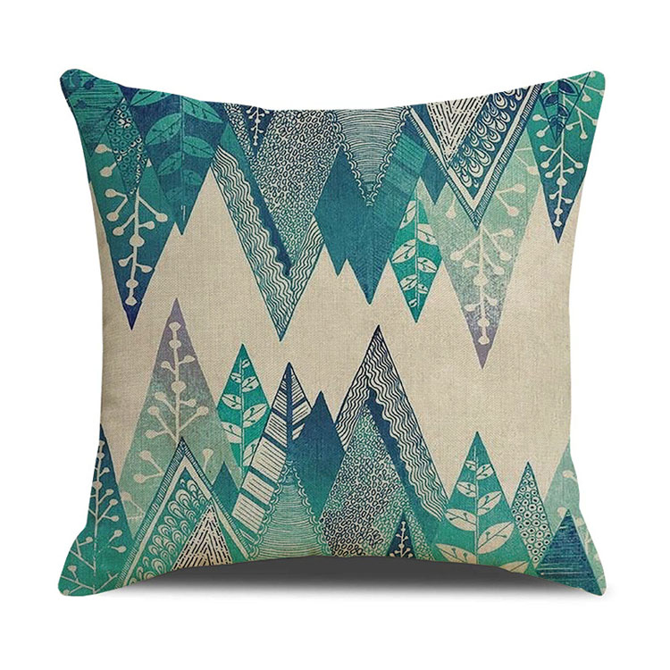 Home Living Room Sofa Cushion Pillowcase Waterproof Antifouling Oilproof Custom Digital Printing Polyester Linen Cushion Cover