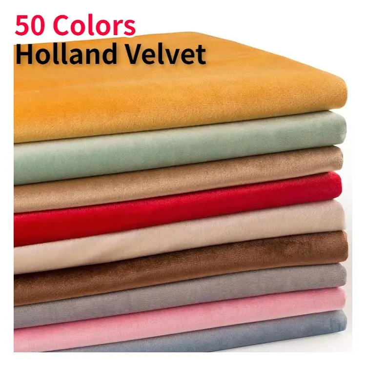 Groothandel Zonder Moq Fabrieksbekleding 250gsm 100% Polyester Effen Holle Fluwelen Bankstof