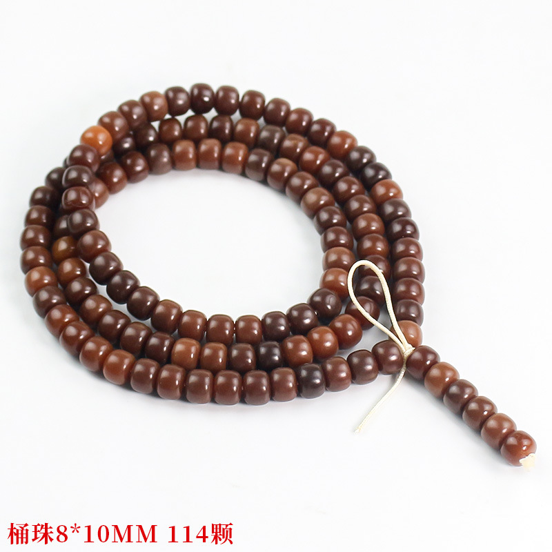 Perles tonneau caramel, 8*10MM, 114 pièces