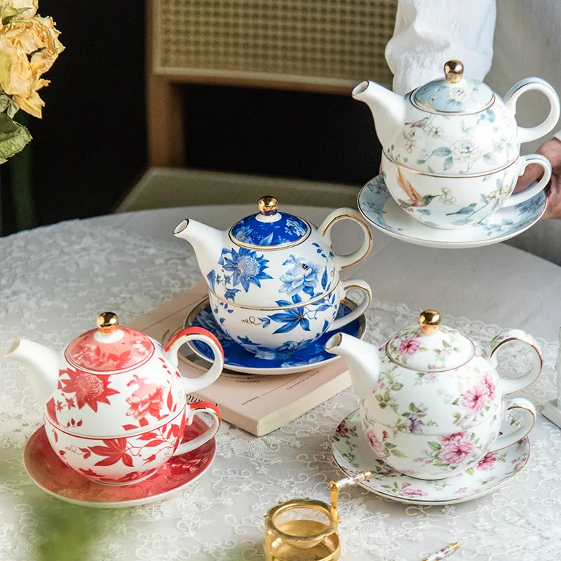 Hoa thiết kế trà nồi với cup Tea Set Sứ Trà cho một
