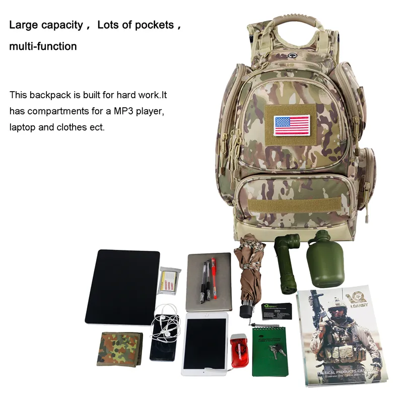 Cheap Price In Stock Military Backpack Tactical Large Capacity Urban Go Pack Mochila Tactica Outdoor Camping Travelling Backpac