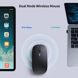 Mouse Wireless ricaricabile Mouse per Laptop con luci a LED silenzioso Slim Use(BT5.2 e 2.4G portatile USB) Dual Mode Mouse per Computer - Product Image 5