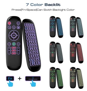 Air Mouse 7 colores Teclado retroiluminado Voz Inalámbrico Mini 2,4G Air Mouse Control remoto para Android TV Box, PC, para Windows - Product Image 5