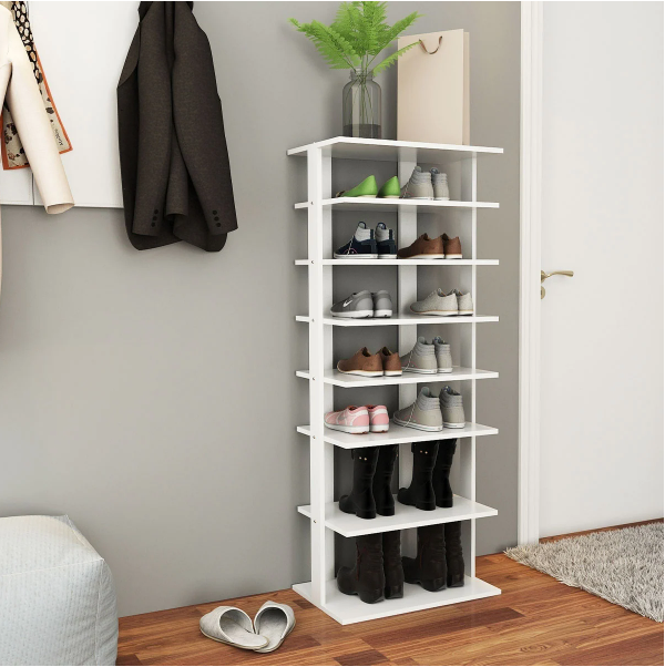 7-Tier Shoe Rack Storage Chest Organizer Free Standing Shelves