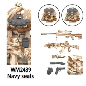 شخصيات القوات الخاصة بناء كتل لنا البحرية الأختام الألمانية KSK الشرطة سلاح التمويه بندقية التكتيكية على ظهره سترة الطوب اللعب - Product Image 4