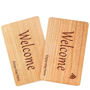 Tarjeta DE ACCESO RFID de madera personalizable Tarjeta de llave de hotel NFC duradera Compatible con múltiples sistemas de cerradura de puerta para la industria de la hospitalidad - Product Image 1