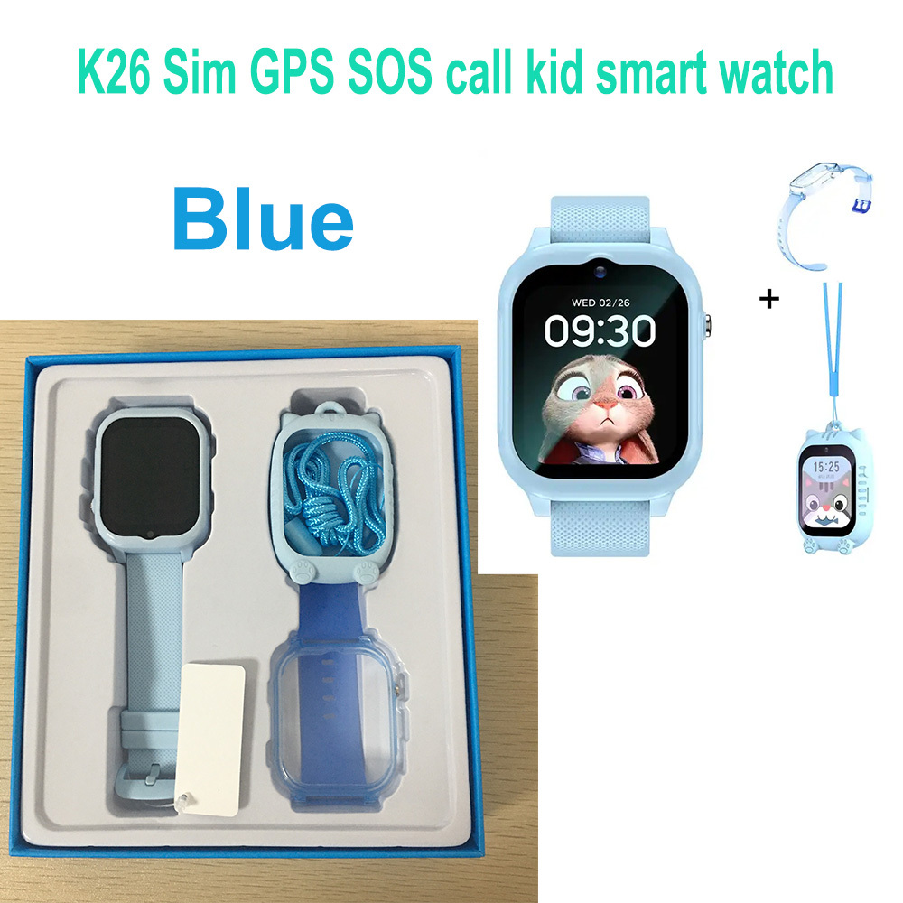 Montre intelligente noire LT52E-enfants-enfant-4g-gps-sos