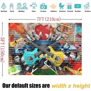Sensfun 7x5ft kaya rulo gitar zemin Graffiti tuğla duvar müzikal fotoğraf arka plan disko sahne işıkları için kaya yıldız