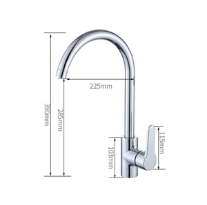 Brass đơn-xử lý bồn rửa nhà bếp Vòi phổ biến phong cách đương đại màu đen Countertop gốm lưu vực <span class=keywords><strong>Mixer</strong></span> tap - Product Image 4