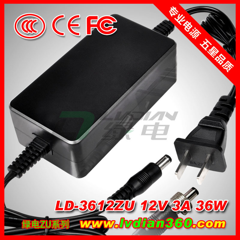 LD-3612ZU ได้รับการรับรอง 3C, 12V 3A 36W, มาตรฐานแห่งชาติ