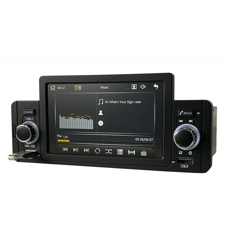 Autoradio BT lettore MP5 1 Din IPS schermo Autoradio Stereo FM Radio di ricarica supporto telecamera posteriore
