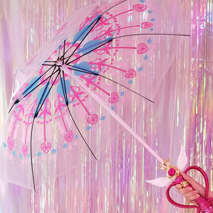 圆顶气泡形状清晰定制Led直坚持透明雨伞与魔术棒 - Product Image 2