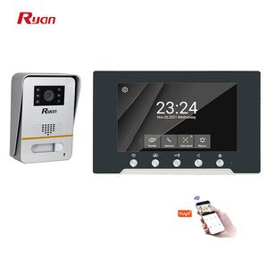<strong>IP</strong> Wired Video Doorbell Color Tuya App Remote Unlock Face ID <strong>Fingerprint</strong> Recognition Home Video Door <strong>Intercom</strong> <strong>System</strong> - Product Image 1