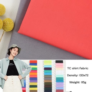 Đồng bằng màu <span class=keywords><strong>CVC</strong></span> 80% cotton poplin vải 45S 133*72 Chiều rộng 150cm 115g Áo sơ mi vải - Product Image 1