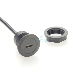 USB 2.0适配器圆形隔板面板安装USB 3.0 C型母对公连接器，带嵌入式系统延长线 - Product Image 2