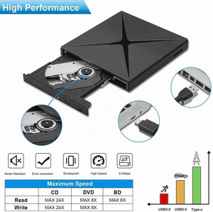 多功能Type-C外置Dvd驱动器集线器Usb 3.0便携式Cd/Dvd +/-Rw驱动器Usb驱动器Cd记录器外置Dvd驱动器 - Product Image 3