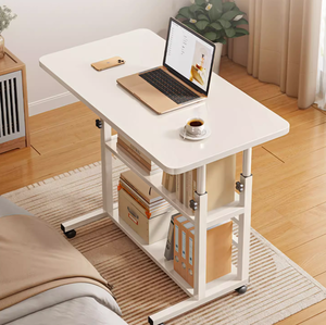 Petite Ergonomic Height Adjustable PC Laptop Table Modern Design Manual Standing <strong>Computer</strong> <strong>Desk</strong> with Wheels Storage Easy Assembly - Product Image 3