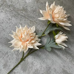 B-2269工場卸売装飾人工ダリアシルク花装飾用ホワイトダリア - Product Image 2