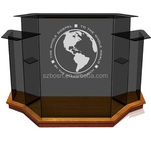 Bục Giảng Bài Phát Biểu Bằng Acrylic Sang Trọng Chất Lượng Cao Của BOSN Bục Giảng Trên Bàn Spex Với Gỗ - Product Image 1