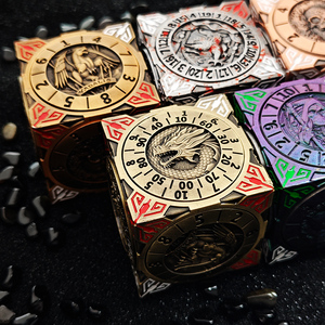 Kim loại 7 trong 1 rắn lớn xúc xắc rubik's <span class=keywords><strong>Cube</strong></span> RPG cthulhu Tabletop hướng dẫn trò chơi xúc xắc phụ kiện DND kim loại Xúc xắc lớn - Product Image 2